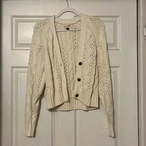 White universal thread sweater